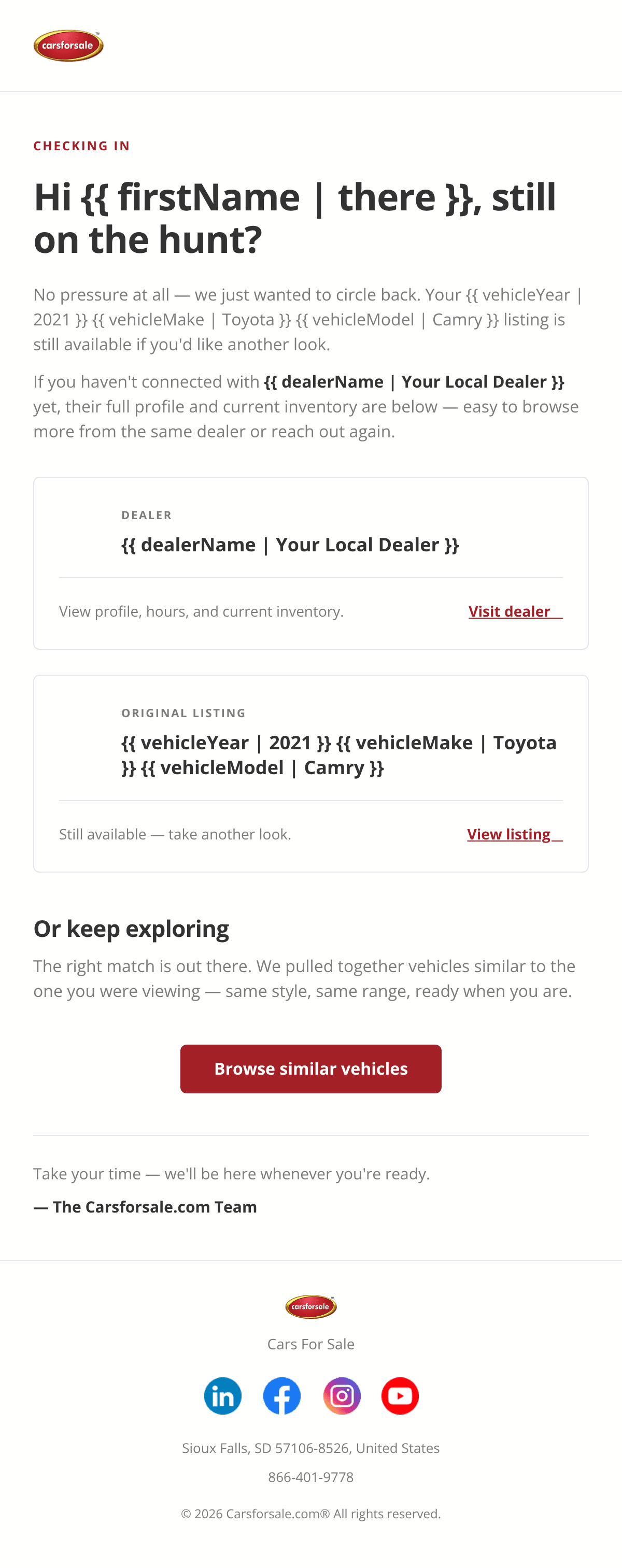 Dealer And Explore email design