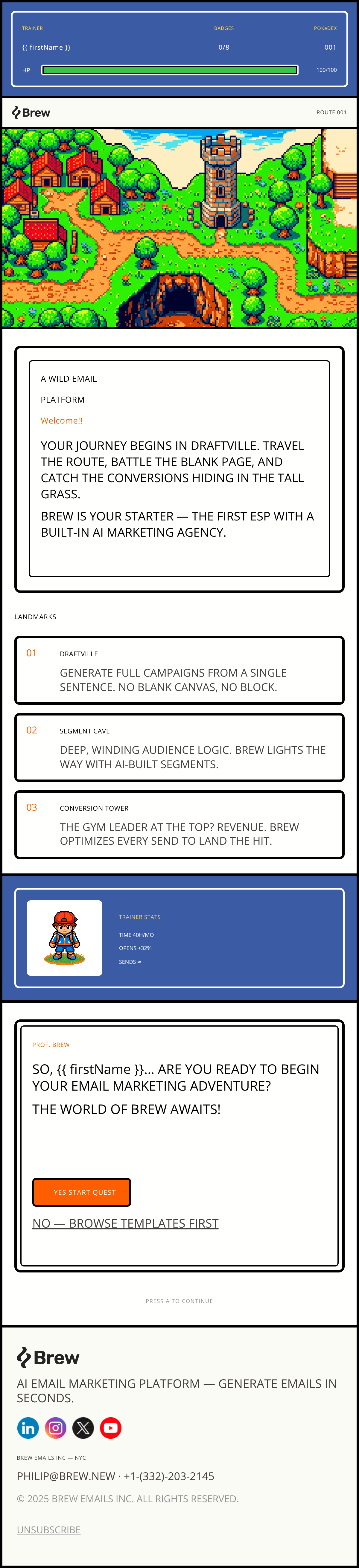 Pokemon Map email design