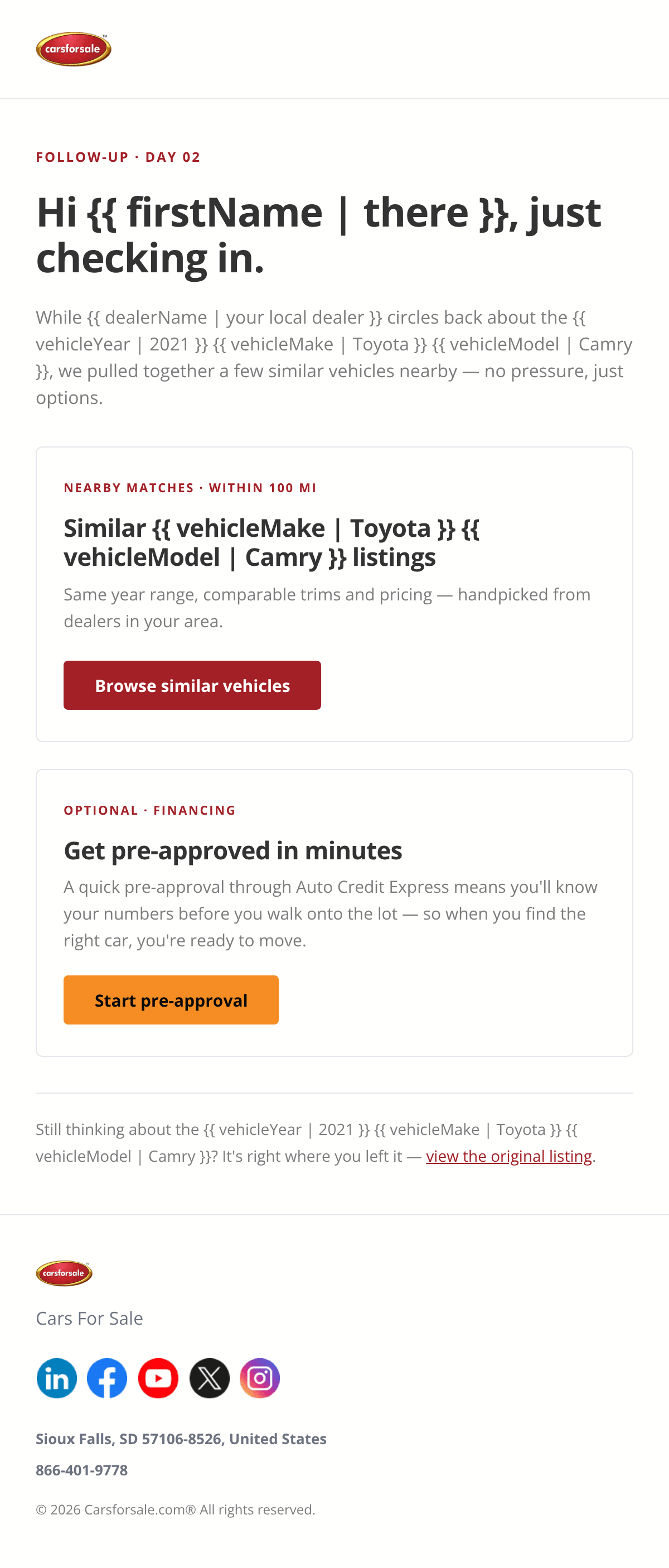 Similar And Financing email design